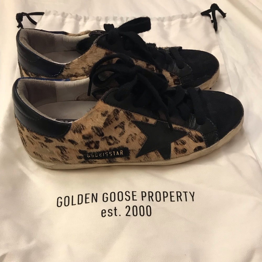 Golden Goose Leopard Print Superstar Sneakers